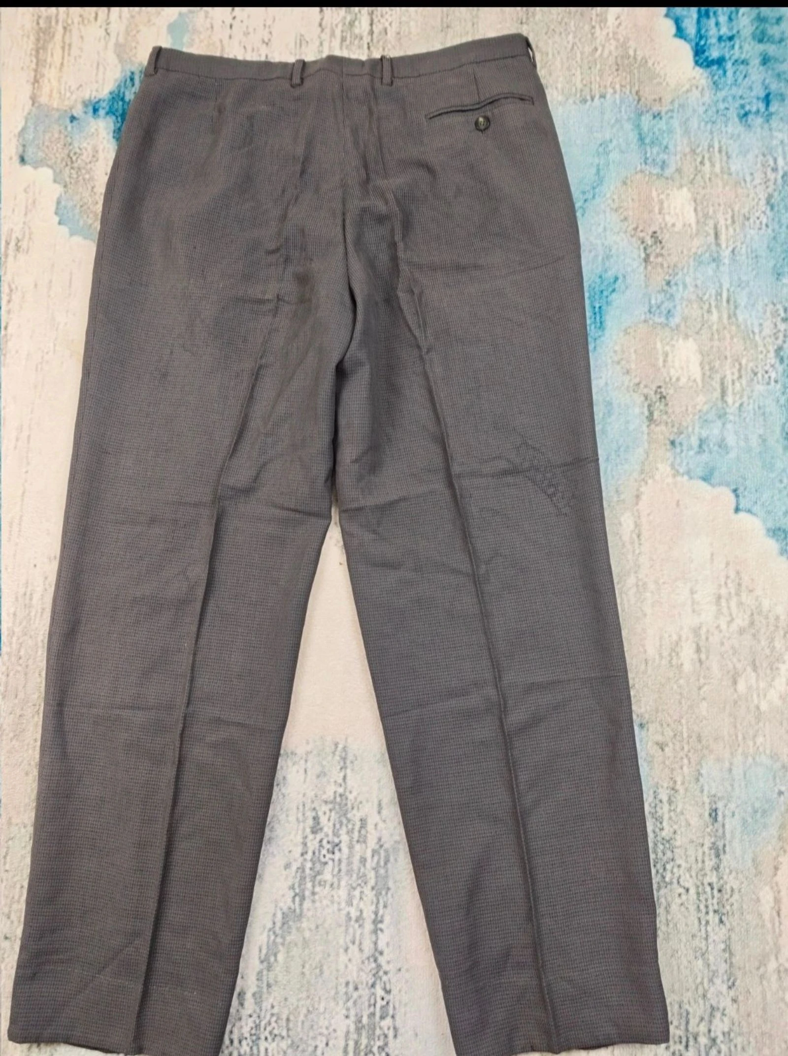 Emidio Tucci Pantalons rayés en laine plêssée à carreaux pour homme gris vintage Old Money Taille 48 – photo 13